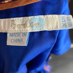 Boden Fit & Flare Mini Dress Allover Autumn Leaf Print Blue Flowy Womens 8 Photo 7