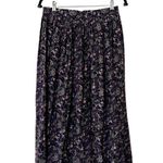 Herman Geist VINTAGE MIdi Floral Purple Viscose Skirt Small Photo 83