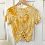 Heart and Hips yellow short sleeve tie front top Photo 2