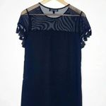 Lulus  Small Black Short Sleeve Tassel Net Neckline Formal Party Dress Small Photo 7