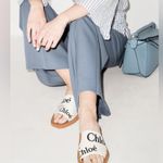 Chloé Chloe Woody Logo Flat Slide Sandals White Size 8 Photo 9