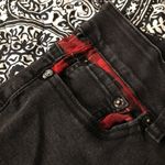 Hot Topic  Distressed Black Jeans Ripped Knees Plaid Top Design High Waist Photo 9