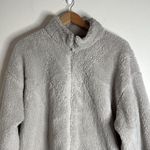 PINK - Victoria's Secret  Sherpa Teddy Long Sleeves  Zip Up Plush Gray Jacket sz XL Photo 3