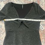 Urban Outfitters NWT Sparkly Tie Front Black Short Sleeve Dress Size Medium Photo 8