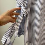 Rag and Bone Sierra Stripe Belted Off The Shoulder Top Blue White Photo 3