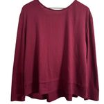 1. State  Maroon Red Boat Neck Tie Back Long Sleeve Top Size Large Photo 2