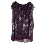 H by Halston  Sleeveless Printed Chiffon Drapey Top Burgundy Size 28W Photo 5