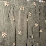 Urban Outfitters Green Corduroy Pants Butterfly Embroidered Stretch Elastic M Photo 6
