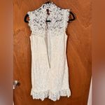 Storia  Brianne Lace Dress White Sleeveless High Neck Keyhole Back Women's M Photo 10