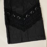 Susan Graver Black Wide Leg Cropped Pants Lace Trim Elastic Waist Women's 16 Photo 4