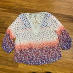 Almost Famous  Womens Size‎ XL Floral Print Crochet Detail 3/4 Sleeve Top Blouse Photo 3