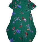 Anthropologie Maeve  Green Floral Print Shirt Knee Length Dress Womens S Photo 1