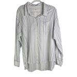 Wilfred Free Aritzia Linen Blend Relaxed Striped Button-down Shirt Small S Photo 2