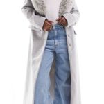 Marvin Richards J. Percy by Vintage dyed fox Fur 100% Lambswool Coat One button 100% Satin Lined oversized 60’s-50s silver fox fur collar Photo 5