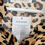 Kirundo XL leopard print flowy long sleeve dress casual office work boho Tan Photo 3