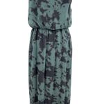 ZARA  Maxi Dress Tie Dye Printed Chiffon‎ Beaded Straps Green Size Small Photo 6