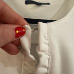 Source Unknown Adrienne Vittaoini  White Ruffle Trim Women's Top Photo 1