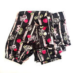 Victoria's Secret  Satin PJs Pajamas Black Floral Stripe Print VS Size Medium Photo 3