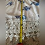 Of the Shoulder Smocked Dress Juniors M White Flutter sleeves Blue Floral Lace Size undefined Photo 6