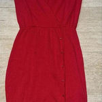 St. John  By Marie‎ Vintage Short Sleeve Sweater Dress Midi Red Button up Photo 0