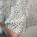 ALC Frank A.L.C.‎ White Dalmation Polka Dot Print Silk Blouse Size 2 Photo 2