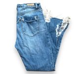 BLANK NYC The Madison Crop Jeans Medium Wash Distressed Step Hem Stretch Denim Photo 1