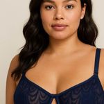 Adore Me Dark Sapphire Sheer Underwire Bra Size 36DD NWT Photo 0