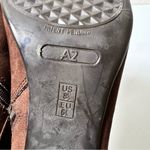 Aerosoles A2 by Brown First Role Faux Suede Chunky Gold Chain Heel Ankle Booties Photo 8