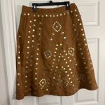 Carole Little Women's Tan Skirt with Gold Embellishments Size 14 Brown Photo 1