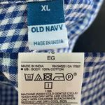 Old Navy Womens Shirt Blouse Blue White Gingham Plaid Boxy Button Up Size XL Photo 8
