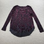 Simply Vera Wang Velvet Burnout Top Womens M Plum Sheer Hem Witchy Fairycore Purple Size M Photo 10