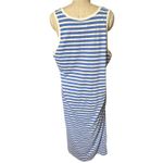 Pact Women’s 100% Organic Cotton Blue & White Striped Midi Dress Size XL X Photo 2