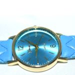 NWOT Geneva Platinum Stylish Blue Quilted 8" Band/Face Gold Tone Working Watch Photo 1