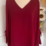 Burgundy Bell Long Sleeve Boho V Photo 0