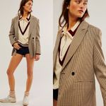 BLANK NYC  Show Business Blazer Brown Tan Plaid Oversized Size Small Photo 1