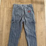Dickies Vtg Y2K  Women's Blue And White Pinstripe Denim Jeans Cargo Pants Sz 9/29 Photo 1