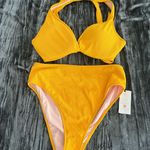 Shade & Shore  Yellow Bikini Set Top 34C Bottoms M Photo 0