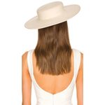 Monrowe Boater Hat With Veil Hat in Cream Small/Medium Womens Bridal Photo 1