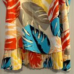 Laundry by Shelli Segal Tropical Leaf Print Cami Top Size M Pleated Hem Photo 6