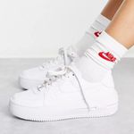 Nike NWOT  Triple White Air Force One Platform Sneakers Photo 0