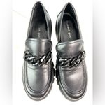 Madden Girl 9 Chunky Lug Heel Black Loafers with Black Chain Detail Photo 3