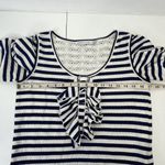 See By Chloe  Size 4 Shift Dress Striped Blue White Ruffle Front Nautical Women’s Photo 15