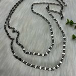 Vintage Les Bernard Inc. long Necklace Silver Photo 2