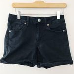 American Eagle Soft Black Cutoffs Stretch Mid Rise Denim Jean shorts Midi 8 Photo 0