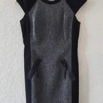 Rebecca Taylor  gray sheath dress with black leather Size 4 Photo 1