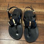 Michael Kors  Black Jelly Sandals with Gold Buckles Size 6 GUC Photo 1