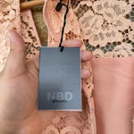 NBD  Peach Allover Lace Cold Shoulder Dress small Photo 11