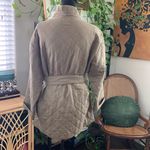 Billabong Khaki Green Diamond Quilted Open Front Tie Waist Kimono Jacket - L Photo 2