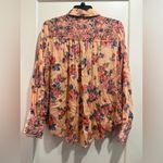 Free People  Womens Top Coral Hold On To Me Floral Button Shirt  Size S Photo 3