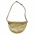 Clare V Grande Fanny Cream Leather Woven Checker Belt Bag Crossbody Handbag Photo 10